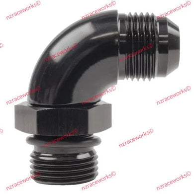 RACEWORKS AN-10 90DEG O-RING BOSS TO FLARE ADAPTER | RWF-922-10BK-NZRACEWORKS-Autoignite NZ