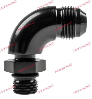 RACEWORKS AN-10 FLARE TO AN-8 O-RING 90DEG ADAPTER | RWF-922-10-08BK-NZRACEWORKS-Autoignite NZ