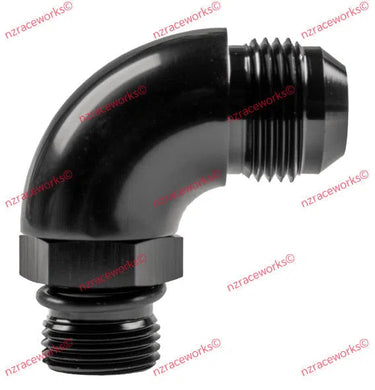 RACEWORKS AN-12 FLARE TO AN-10 O-RING BOSS 90ÃƑ‚ŠÃš° ADAPTER | RWF-922-12-10BK-NZRACEWORKS-Autoignite NZ