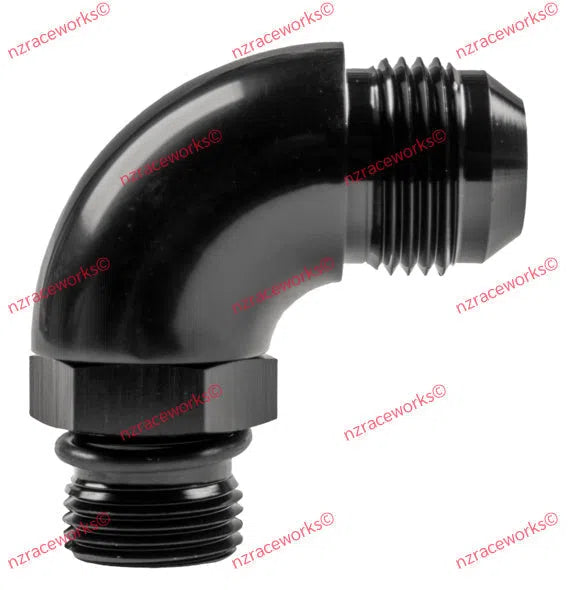 RACEWORKS AN-12 FLARE TO AN-10 O-RING BOSS 90ÃƑ‚ŠÃš° ADAPTER | RWF-922-12-10BK-NZRACEWORKS-Autoignite NZ