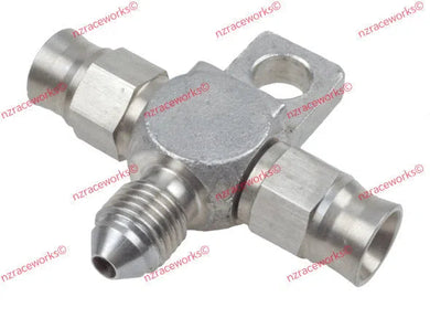 RACEWORKS AN-3 2X TEFLON HOSE ENDS WITH 1X AN TEE | RWF-261-03-03SS-NZRACEWORKS-Autoignite NZ