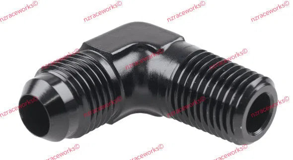 RACEWORKS AN-4 MALE FLARE TO NPT 1/8'' 90 DEG | RWF-822-04BK-NZRACEWORKS-Autoignite NZ
