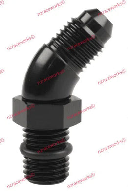 RACEWORKS AN-6 45DEG O-RING BOSS TO FLARE ADAPTER | RWF-923-06BK-NZRACEWORKS-Autoignite NZ