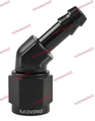 RACEWORKS AN-6 TO 5/16'' BARB 45 DEG | RWF-412-06-05BK-NZRACEWORKS-Autoignite NZ