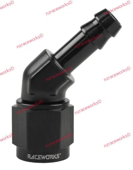 RACEWORKS AN-6 TO 5/16'' BARB 45 DEG | RWF-412-06-05BK-NZRACEWORKS-Autoignite NZ