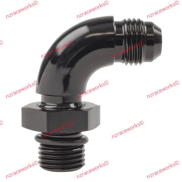 RACEWORKS AN-8 90DEG O-RING BOSS TO FLARE ADAPTER | RWF-922-08BK-NZRACEWORKS-Autoignite NZ