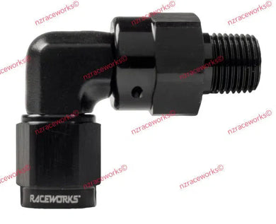 RACEWORKS AN SWIVELS TO NPT SWIVEL 90 DEGREES-NZRW-Autoignite NZ