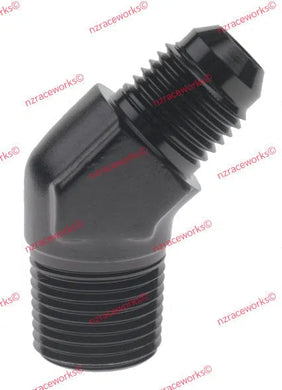 RACEWORKS AN TO NPT ADAPTERS 45 DEGREE-NZRACEWORKS-Autoignite NZ