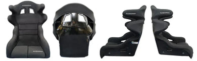 RACEWORKS CARBON SEAT WITH WINGS BLACK CLOTH FIA APPROVED ~ SMALL-NZRACEWORKS-Autoignite NZ
