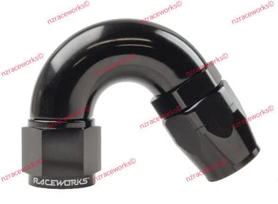 RACEWORKS CUTTER HOSE FITTING AN-10 150 DEG | RWF-105-10BK-NZRACEWORKS-Autoignite NZ