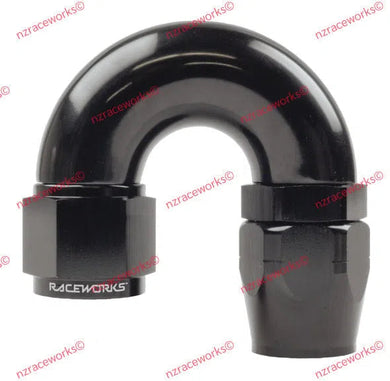 RACEWORKS CUTTER HOSE FITTING AN-10 180 DEG | RWF-106-10BK-NZRACEWORKS-Autoignite NZ