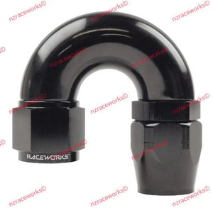 RACEWORKS CUTTER HOSE FITTING AN-10 180 DEG | RWF-106-10BK-NZRACEWORKS-Autoignite NZ