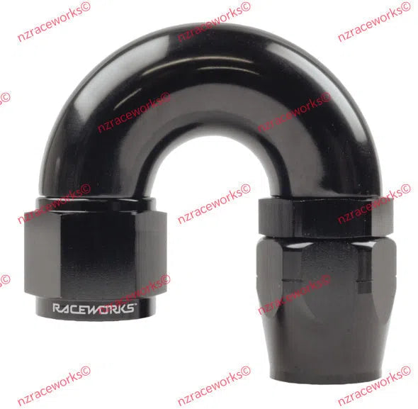 RACEWORKS CUTTER HOSE FITTING AN-10 180 DEG | RWF-106-10BK-NZRACEWORKS-Autoignite NZ