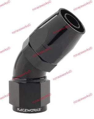RACEWORKS CUTTER HOSE FITTING AN-10 45 DEG | RWF-102-10BK-NZRACEWORKS-Autoignite NZ