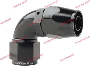 RACEWORKS CUTTER HOSE FITTING AN-10 90 DEG | RWF-103-10BK-NZRACEWORKS-Autoignite NZ
