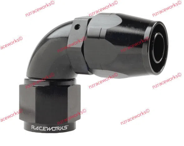 RACEWORKS CUTTER HOSE FITTING AN-10 90 DEG | RWF-103-10BK-NZRACEWORKS-Autoignite NZ