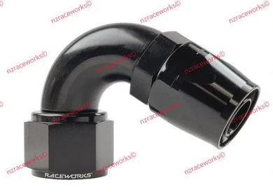 RACEWORKS CUTTER HOSE FITTING AN-12 120 DEG | RWF-104-12BK-NZRACEWORKS-Autoignite NZ