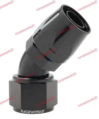 RACEWORKS CUTTER HOSE FITTING AN-12 45 DEG | RWF-102-12BK-NZRACEWORKS-Autoignite NZ