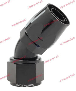 RACEWORKS CUTTER HOSE FITTING AN-12 45 DEG | RWF-102-12BK-NZRACEWORKS-Autoignite NZ
