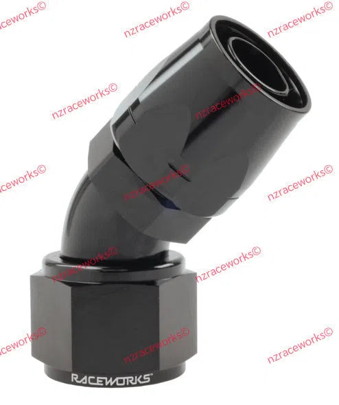 RACEWORKS CUTTER HOSE FITTING AN-12 45 DEG | RWF-102-12BK-NZRACEWORKS-Autoignite NZ