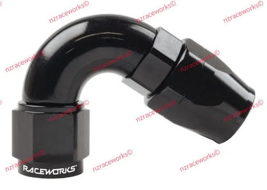 RACEWORKS CUTTER HOSE FITTING AN-4 120 DEG | RWF-104-04BK-NZRACEWORKS-Autoignite NZ