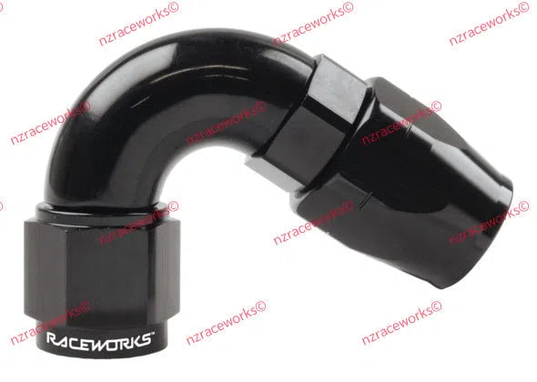 RACEWORKS CUTTER HOSE FITTING AN-4 120 DEG | RWF-104-04BK-NZRACEWORKS-Autoignite NZ