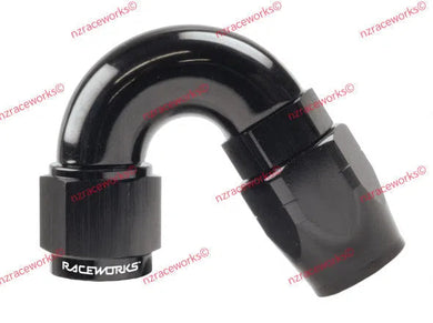 RACEWORKS CUTTER HOSE FITTING AN-4 150 DEG | RWF-105-04BK-NZRACEWORKS-Autoignite NZ