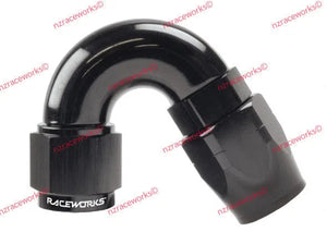 RACEWORKS CUTTER HOSE FITTING AN-4 150 DEG | RWF-105-04BK-NZRACEWORKS-Autoignite NZ