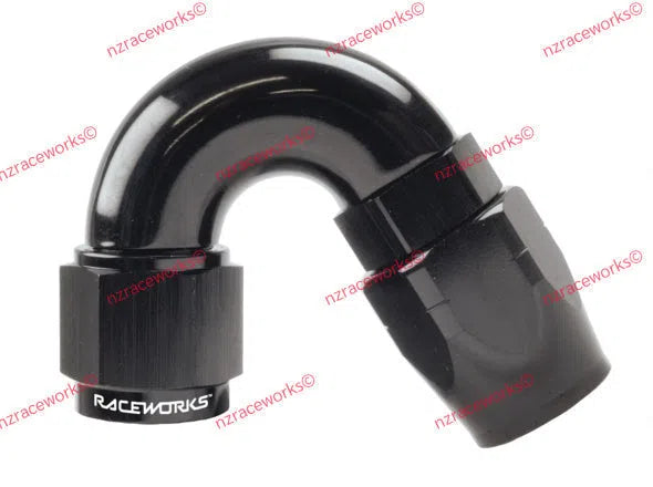RACEWORKS CUTTER HOSE FITTING AN-4 150 DEG | RWF-105-04BK-NZRACEWORKS-Autoignite NZ