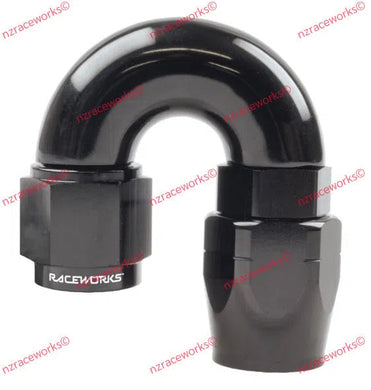 RACEWORKS CUTTER HOSE FITTING AN-4 180 DEG | RWF-106-04BK-NZRACEWORKS-Autoignite NZ