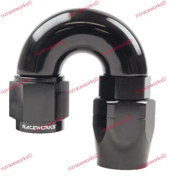 RACEWORKS CUTTER HOSE FITTING AN-4 180 DEG | RWF-106-04BK-NZRACEWORKS-Autoignite NZ