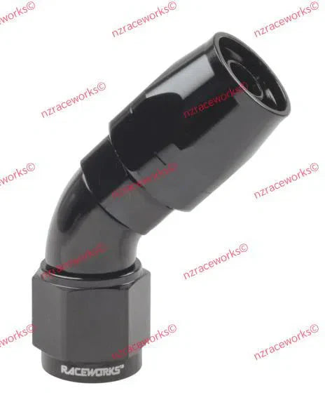 RACEWORKS CUTTER HOSE FITTING AN-4 45 DEG | RWF-102-04BK-HOSE FITTING-NZRACEWORKS-Autoignite NZ