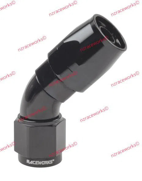 RACEWORKS CUTTER HOSE FITTING AN-4 45 DEG | RWF-102-04BK-NZRACEWORKS-Autoignite NZ