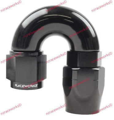 RACEWORKS CUTTER HOSE FITTING AN-6 180 DEG | RWF-106-06BK-NZRACEWORKS-Autoignite NZ