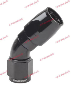 RACEWORKS CUTTER HOSE FITTING AN-6 45 DEG | RWF-102-06BK-NZRACEWORKS-Autoignite NZ