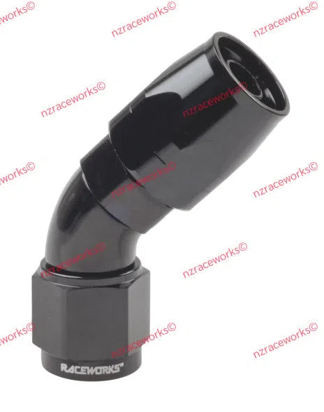 RACEWORKS CUTTER HOSE FITTING AN-6 45 DEG | RWF-102-06BK-NZRACEWORKS-Autoignite NZ