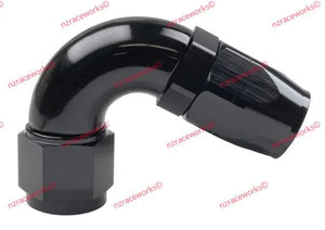 RACEWORKS CUTTER HOSE FITTING AN-8 120 DEG | RWF-104-08BK-NZRACEWORKS-Autoignite NZ