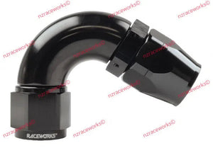 RACEWORKS CUTTER STYLE HOSE ENDS 120 DEG | RWF-104-04BK-Hose Ends-NZRACEWORKS-Autoignite NZ