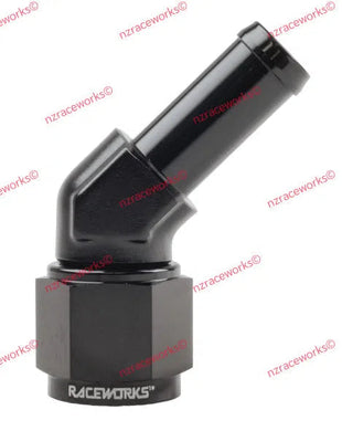 RACEWORKS FEMALE AN-8 TO 1/2'' BARB 45 DEG | RWF-412-08BK-NZRACEWORKS-Autoignite NZ