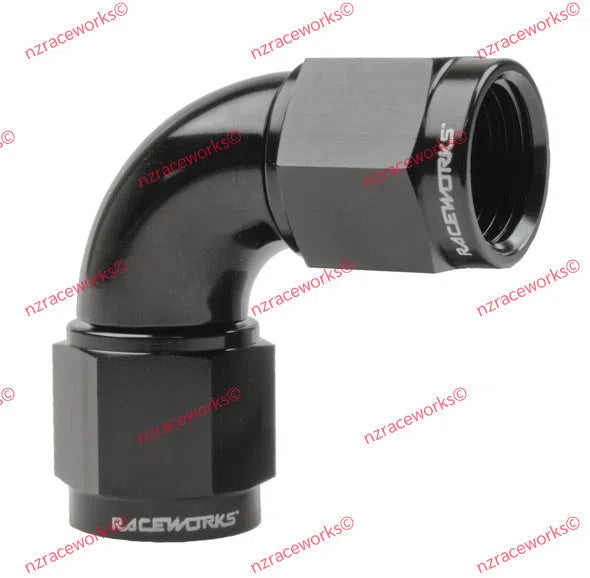RACEWORKS FEMALE TO FEMALE SWIVEL AN-20 90DEG | RWF-133-20BK-NZRACEWORKS-Autoignite NZ