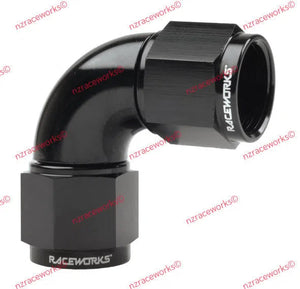 RACEWORKS FEMALE TO FEMALE SWIVEL AN-8 90 DEG | RWF-133-08BK-NZRACEWORKS-Autoignite NZ