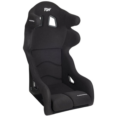 RACEWORKS FIBREGLASS SEAT WITH WINGS BLACK CLOTH FIA APPROVED ~ LARGE-NZRACEWORKS-Autoignite NZ