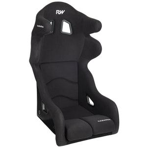 RACEWORKS FIBREGLASS SEAT WITH WINGS BLACK CLOTH FIA APPROVED ~ LARGE-NZRACEWORKS-Autoignite NZ