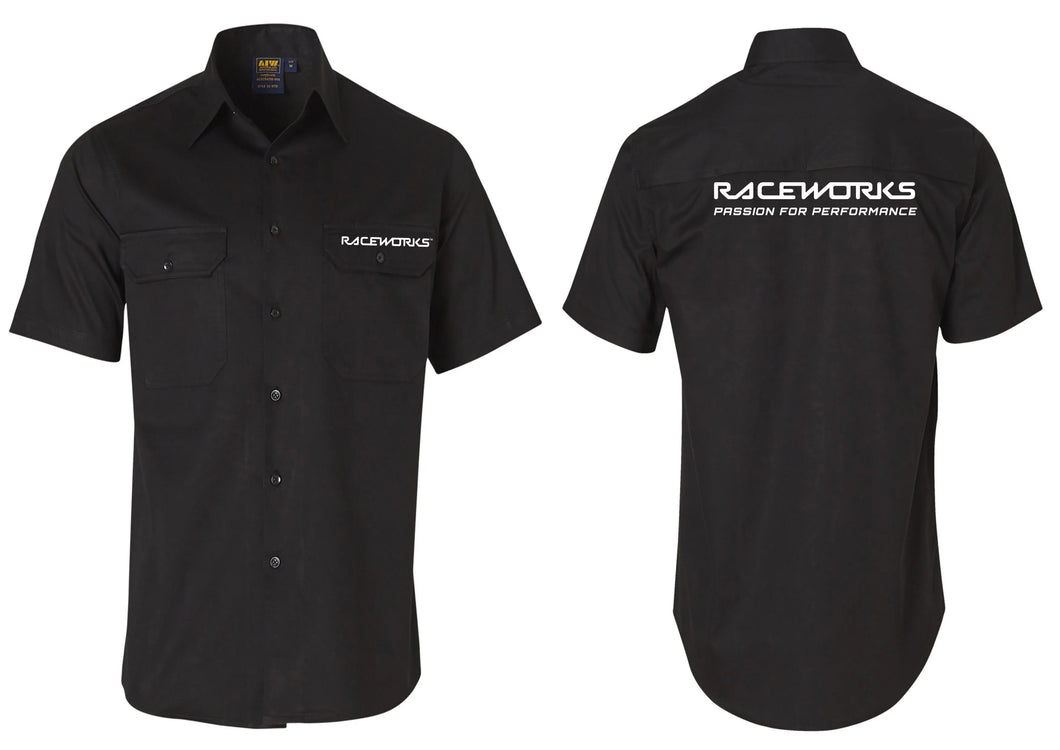 RACEWORKS L BLACK WORK SHIRT | MER-035-NZRACEWORKS-Autoignite NZ