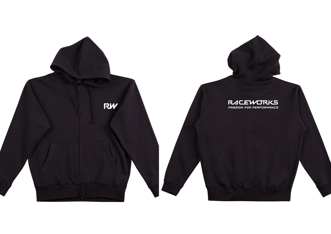RACEWORKS L B&W ZIP UP HOODIE | MER-083-NZRACEWORKS-Autoignite NZ