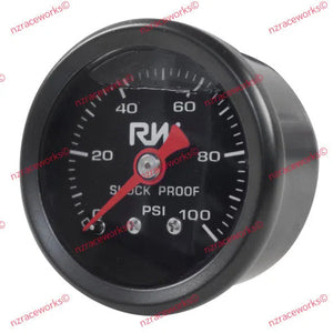 RACEWORKS LIQUID FILLED FUEL PRESSURE GAUGE 0-100PSI | FSA-506BK-NZRACEWORKS-Autoignite NZ