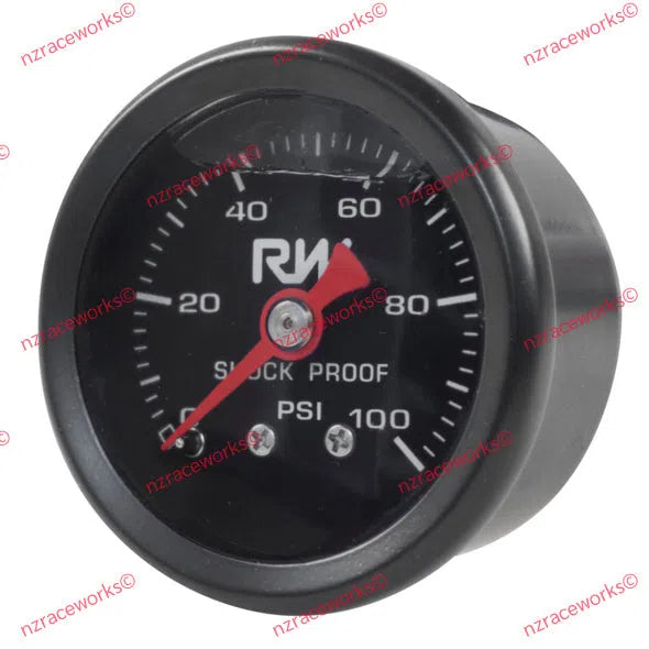 RACEWORKS LIQUID FILLED FUEL PRESSURE GAUGE 0-100PSI | FSA-506BK-NZRACEWORKS-Autoignite NZ