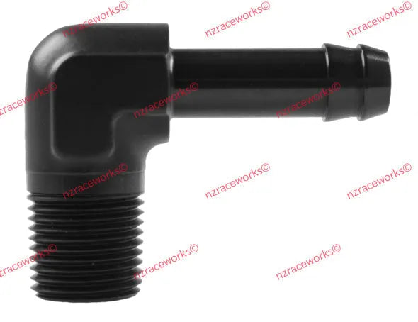 RACEWORKS MALE NPT ½IN TO ½IN BARB 90DEG | RWF-423-08-08BK-NZRACEWORKS-Autoignite NZ
