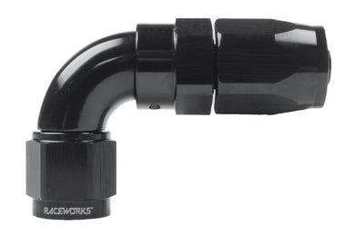RACEWORKS MALE ORB SWIVEL CUTTER HOSE END AN-6 90DEG | RWF-153-06BK-NZRACEWORKS-Autoignite NZ