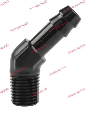 RACEWORKS NPT 1/4'' TO 3/8'' (AN-6) BARB 45 DEG | RWF-422-04-06BK-NZRACEWORKS-Autoignite NZ